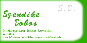 szendike dobos business card